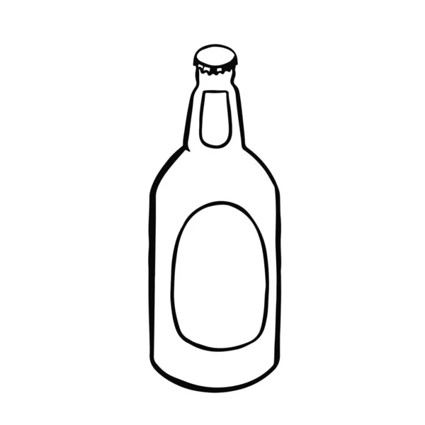 Garrafa Cerveja Escura Ilustração Vetorial — Vetor de Stock