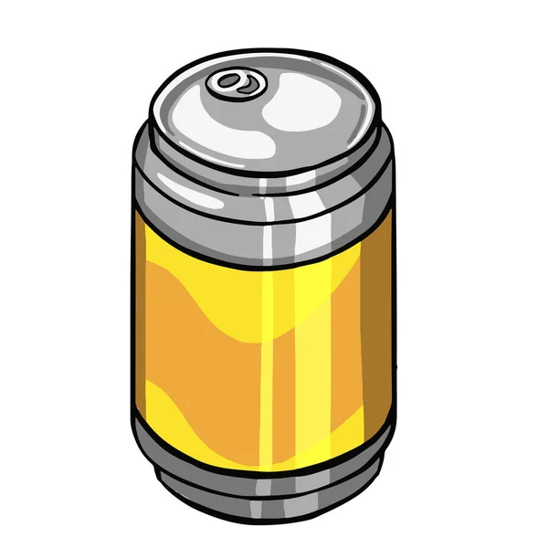 Lattina di metallo di alcol birra in illustrazione vettoriale — Vettoriale Stock