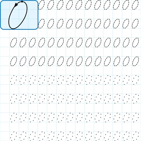 Apprendre Écrire Des Nombres Numéro — Image vectorielle