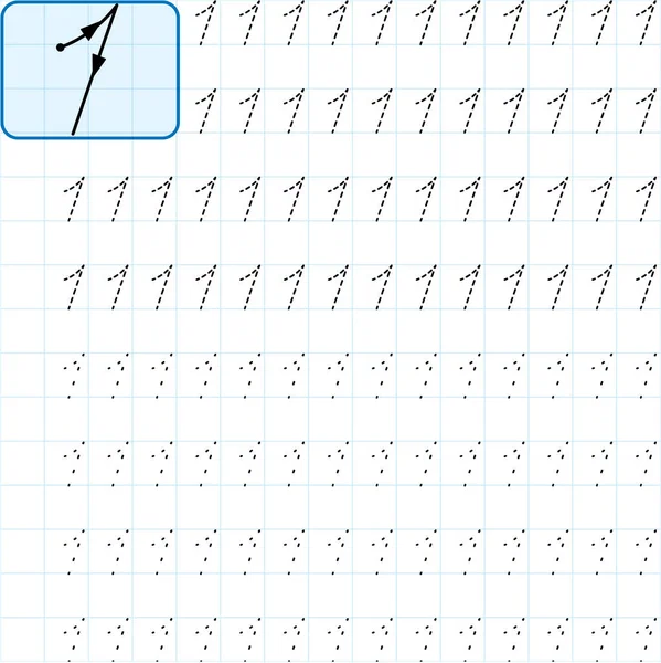 Imparare Scrivere Numeri Numero — Vettoriale Stock