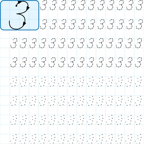 Learning Write Numbers Number — Stock vektor