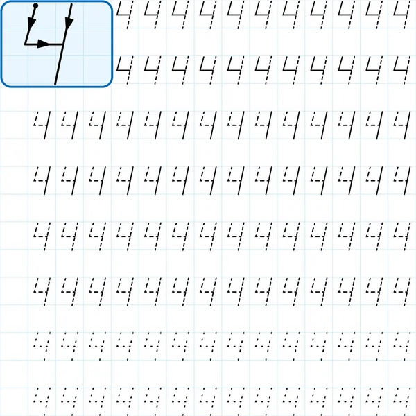 Learning Write Numbers Number — Wektor stockowy