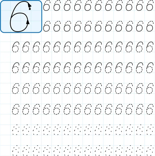 Learning Write Numbers Number — Stock vektor