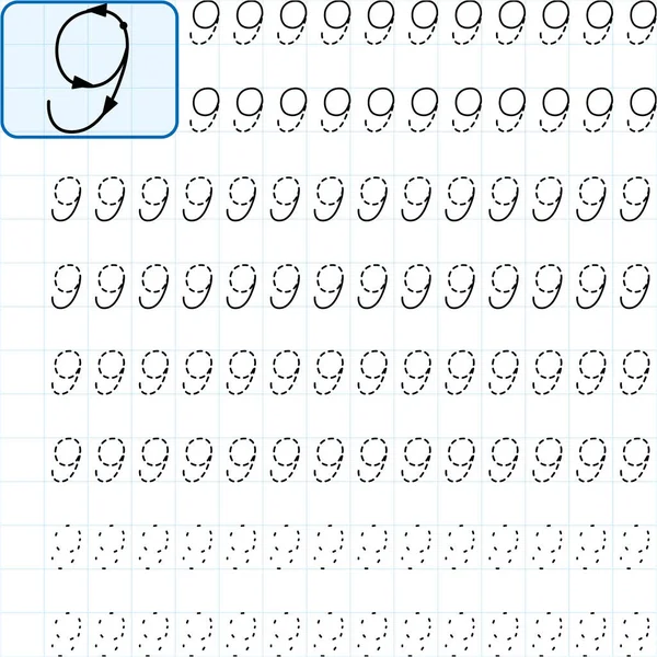 Learning Write Numbers Number — Vettoriale Stock