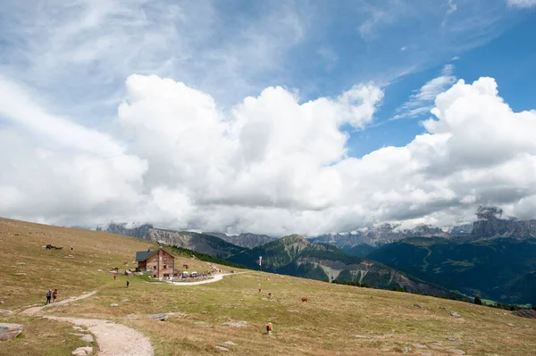 Dolomity Léto Panoramatické Horské Nebe Blu Slunečný Den Trekking Cestování — Stock fotografie
