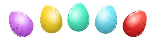 Beyaz Arka Planda Izole Edilmiş Renkli Paskalya Yumurtaları — Stok Vektör