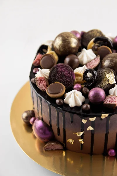 sweet tasty decorated chocolate cake