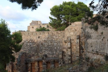 View of Old medieval walls of the Castle of Sagunto, Valencia, Spain