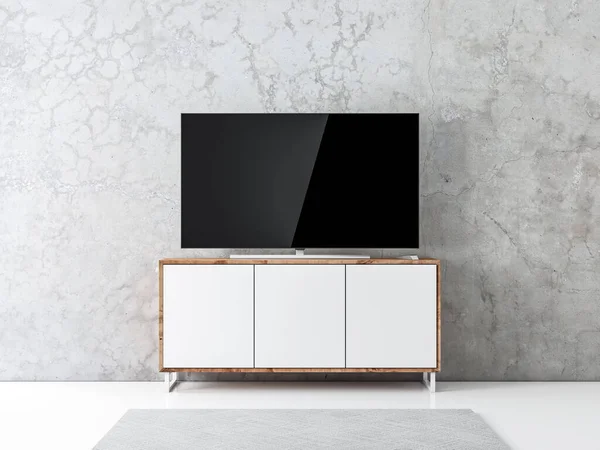 Smart Mockup Houten Console Woonkamer — Stockfoto