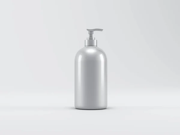 White Hand Sanitizer Pump Bottle Mockup Soap Template Packaging Gray — Zdjęcie stockowe