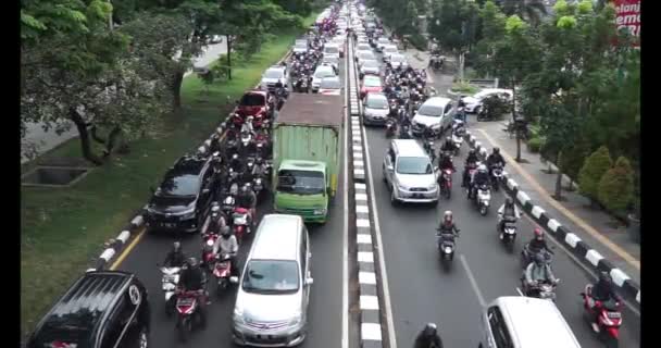 Felvétel Forgalmi Dugókról Bandungban Indonéziában — Stock videók