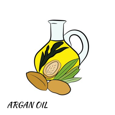 Organik eskiz. Meyveli arganya çizimi. El yapımı illüstrasyon. Organik eskiz..