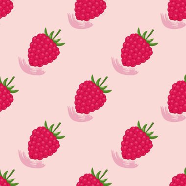 Ahududulu, kusursuz bir arka plan. Fırça darbeleri, grunge dokusu. Pembe arkaplanda vektör illüstrasyonu.