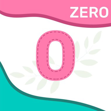 Çocuklar için okul öncesi oyun saymayı öğrenmek. Sıfır. Vektör illüstrasyonu.