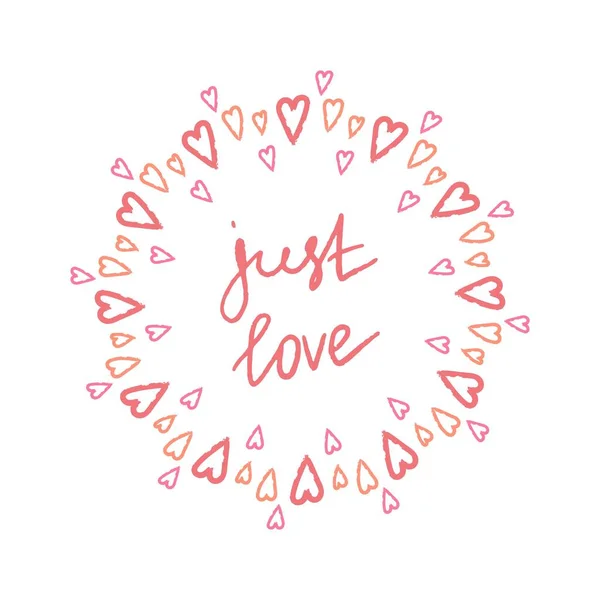 Valentines Love Day Beautiful Wreath Hearts Print Design Pin Label — Vetor de Stock