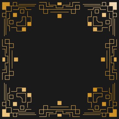 Dekorasyon tasarımı için sanat deco geometrik çerçeveli klasik soyut davet. Modern tasarım. Zarif bir dekorasyon. Soyut modern satır arkaplanı.