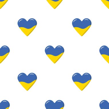 Kalpli kusursuz desen, Ukrayna bayrağının renkleri. Yaşasın Ukrayna. Vektör illüstrasyonu.