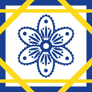 Mavi ve sarı renkli Akdeniz süsü.