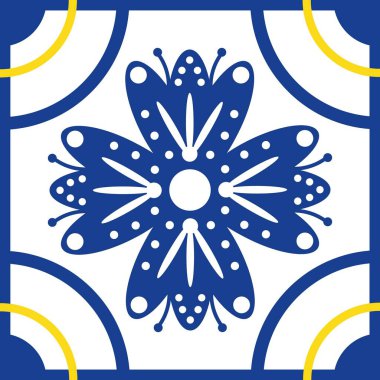 Mavi ve sarı renkli Akdeniz süsü.