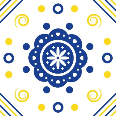 Mavi ve sarı renkli Akdeniz süsü.