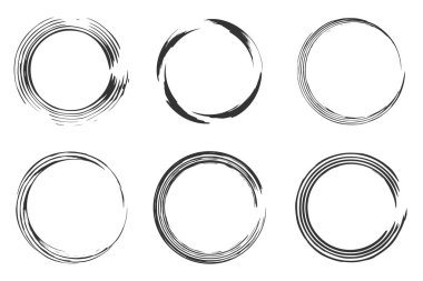 Çember fırça darbesi, tasarım logosu, pankart için el çizimi çerçeve.