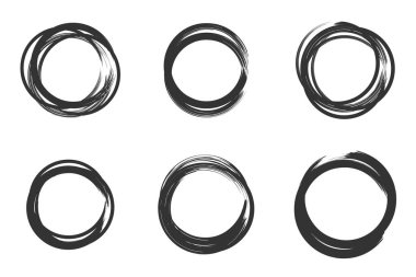 Çember fırça darbesi, tasarım logosu, pankart için el çizimi çerçeve.