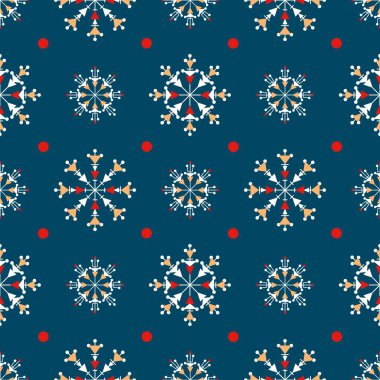 Seamless New Year and Christmas pattern in scandinavian style. Vector illustration.