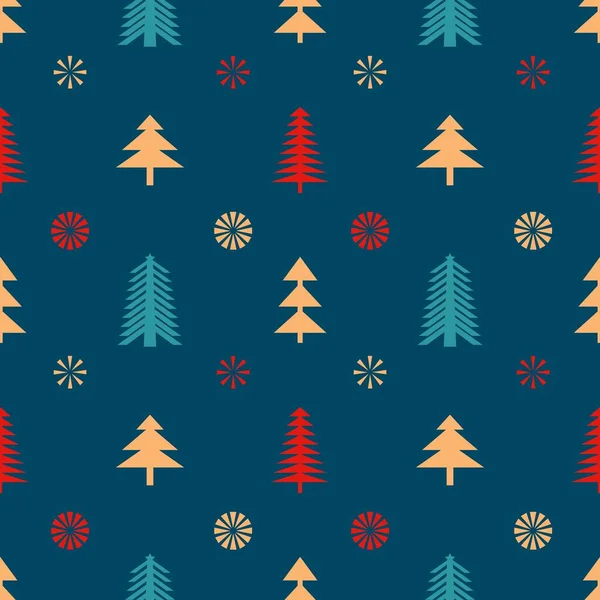 Seamless New Year Christmas Pattern Scandinavian Style Vector Illustration — Stock vektor