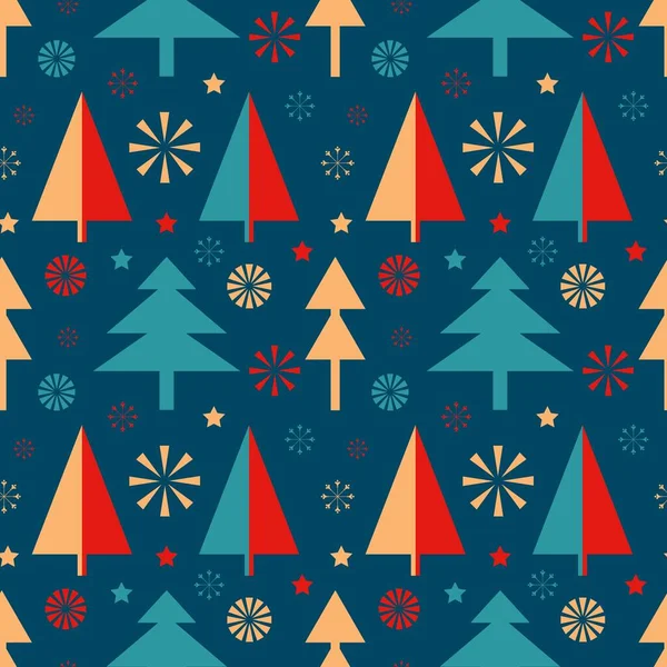 Seamless New Year Christmas Pattern Scandinavian Style Vector Illustration — Stock vektor