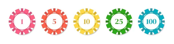 Fichas Casino Para Póquer Ruleta Elementos Para Diseñar Logotipo Sitio — Vector de stock
