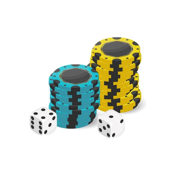 Casino Und Pokerchips Würfel Element Für Die Gestaltung Des Designs — Stockvektor