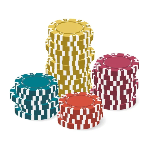 Casino Poker Chips Element Design Creation Realistic Style Vector Illustration — Stock Vector