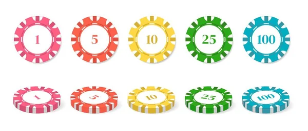 Fichas Casino Para Póquer Ruleta Elementos Para Diseñar Logotipo Sitio — Vector de stock