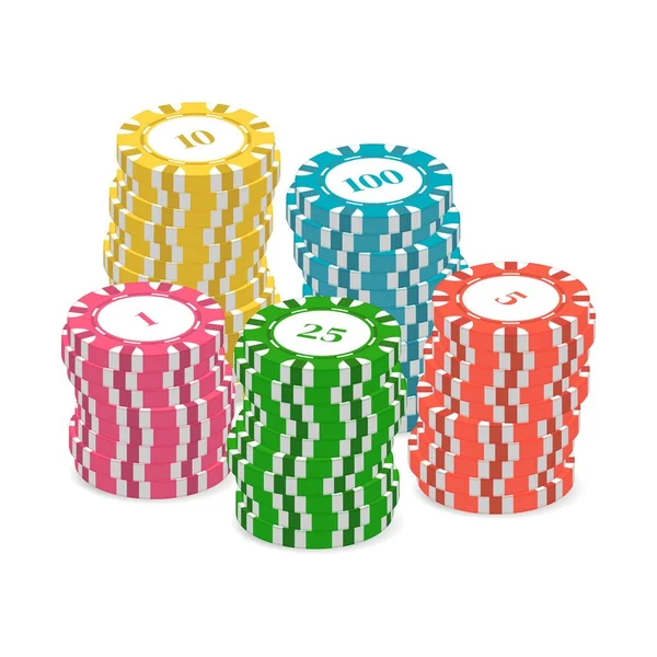 Casino Fichas Poker Elemento Para Creación Diseños Estilo Realista Ilustración — Vector de stock
