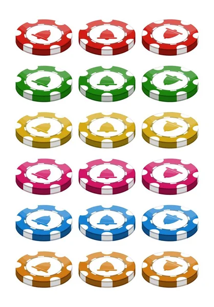 Фишки Казино Покера Рулетки Элементы Дизайна Логотипа Веб Сайта Фона — стоковый вектор