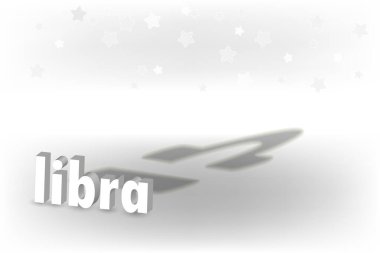3 boyutlu Zodiac işareti ve beyaz arka planda bir sembol şeklinde bir gölge. Astrolojik sembolik.