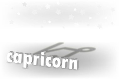 3 boyutlu Zodiac işareti ve beyaz arka planda bir sembol şeklinde bir gölge. Astrolojik sembolik.