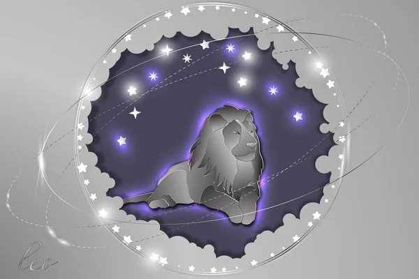 Yıldızlı Gökyüzünün Arka Planında Zodiac Kağıt Işareti Soyut Illüstrasyon Astrolojik — Stok Vektör