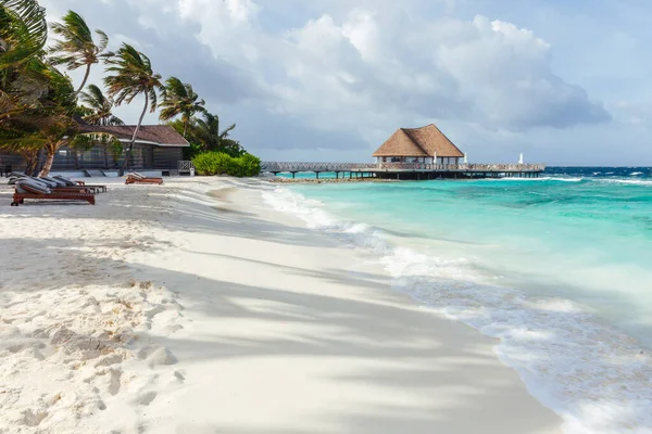Ειδυλλιακή Σκηνή Στην Παραλία Στις Μαλδίβες North Male Atoll — Φωτογραφία Αρχείου