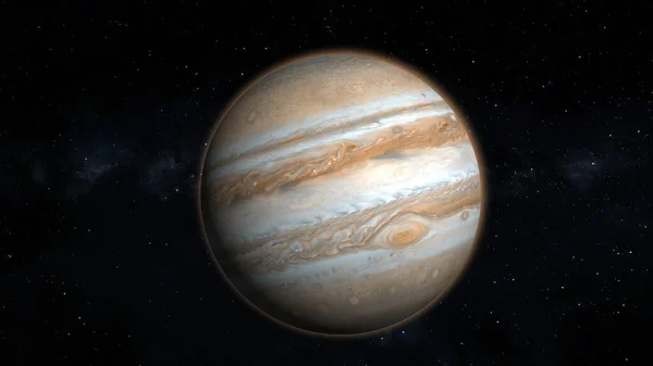 超现实的3D木星和恒星 木星从太空 3D渲染 — 图库照片