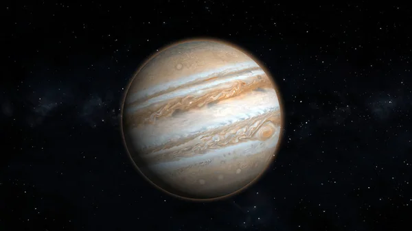 Ultra Realista Júpiter Estrellas Júpiter Del Espacio Renderizado — Foto de Stock