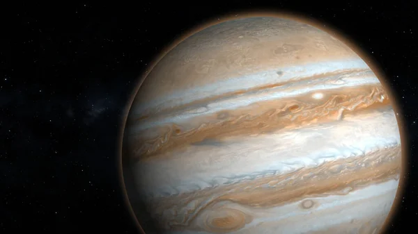 Ultra Realista Júpiter Estrelas Júpiter Espaço Renderização — Fotografia de Stock