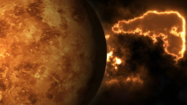 Superficie Venus Venus Rotación 360 Grados Representación Realista Venus Estrellas — Foto de Stock