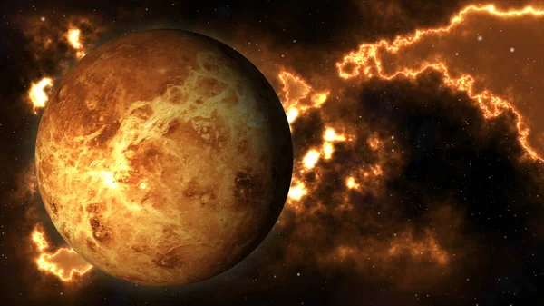 Superficie Venus Venus Rotación 360 Grados Representación Realista Venus Estrellas — Foto de Stock