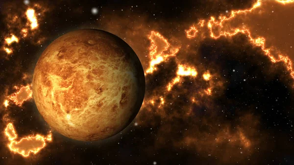 Superficie Venus Venus Rotación 360 Grados Representación Realista Venus Estrellas — Foto de Stock