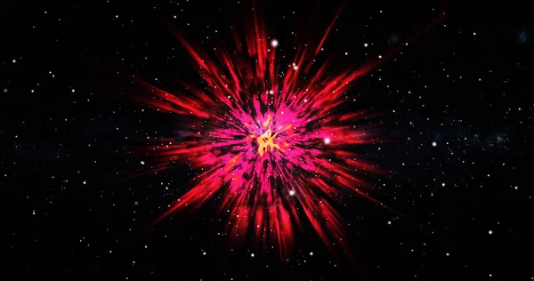 Yüksek enerjili parçacıklar patlar. 3B illüstrasyon