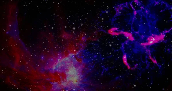 Gerçekçi nebula ve parlayan yıldızlarla dolu bir arka plan. Yıldız tozu ve Samanyolu ile renkli kozmos. Nebula ve yıldızlı sonsuz uzay arkaplanı. Bilim Kurgu Uzay Sahnesi.