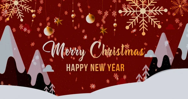 Frohe Weihnachten Und Einen Guten Rutsch Ins Neue Jahr Grußkarte — Stockfoto