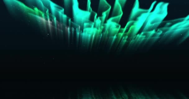 Aurora Boreal Galaxia Vía Láctea Reflexiones Sobre Luces Boreales Simuladas — Vídeo de stock