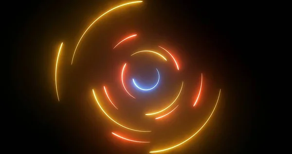 Soyut Çember neon arkaplanı. Parlak yüzük. Halo buralarda. Uzay tüneli. LED renk elipsi.